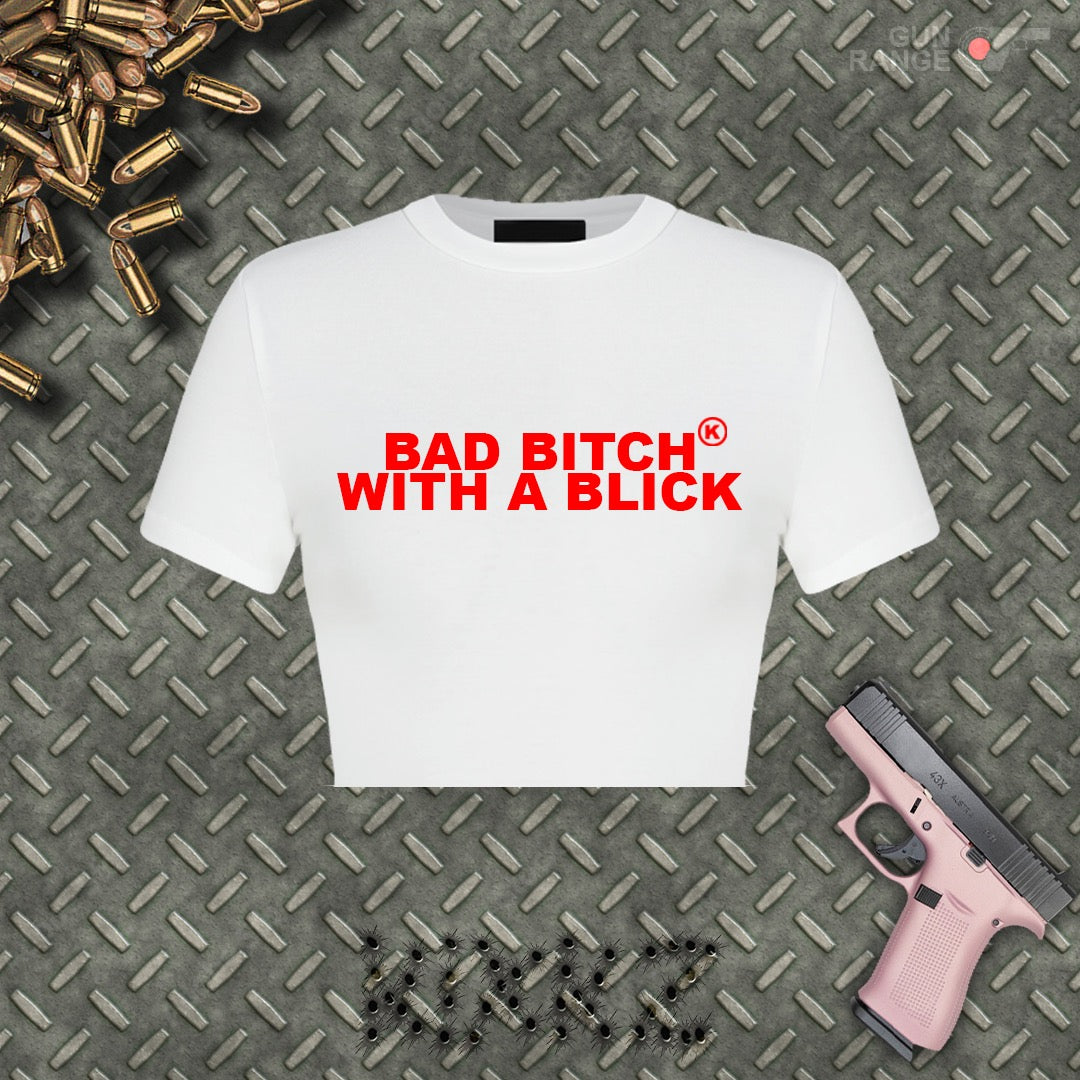 V1 BAD BITCH WITH A BLICK CROP TOP (RED)
