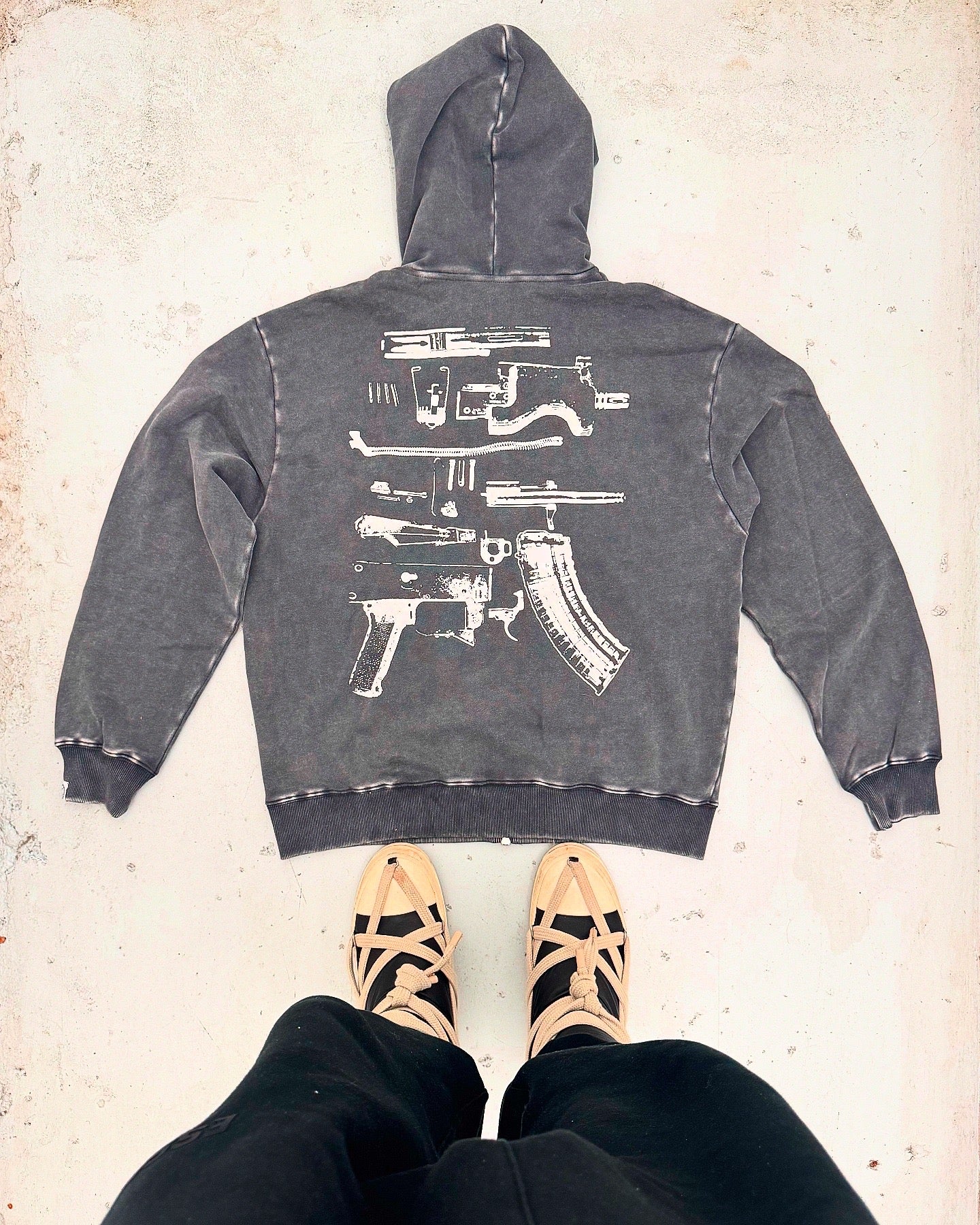 In Draco We Trust Zip Up Acid Charcoal (pre-made)