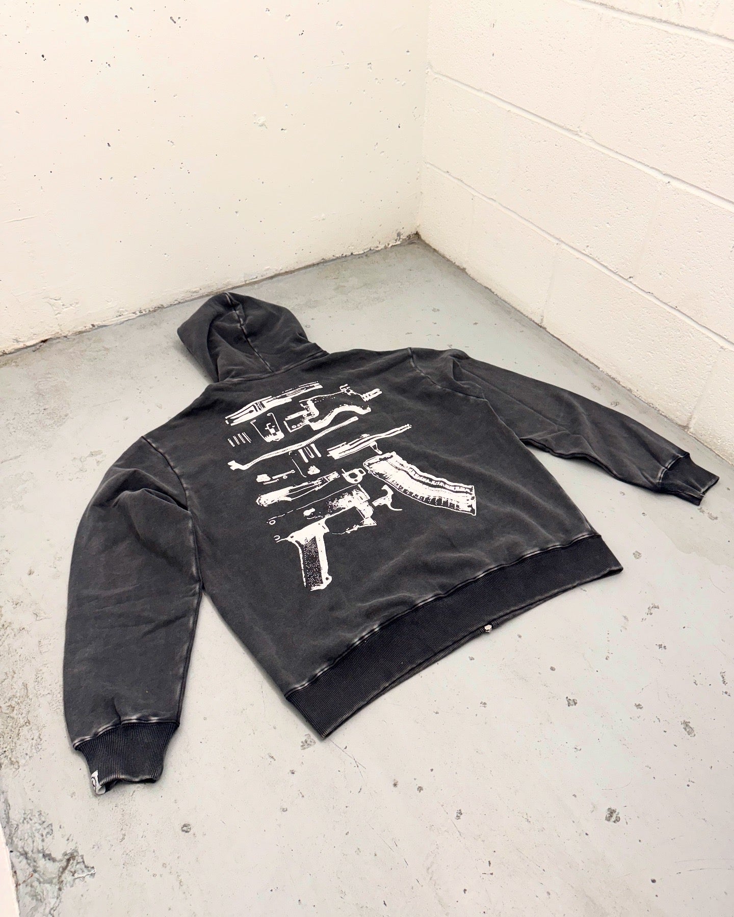 In Draco We Trust Zip Up Acid Charcoal (pre-made)